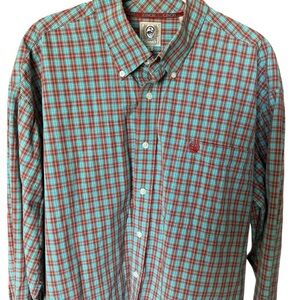 Cinch Men’s Sz L Western Shirt Long Sleeve Plaid Button Down